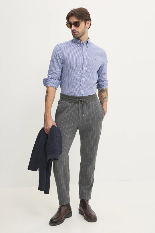 Oblečení Bavlněná košile Tommy Hilfiger MW0MW37548 námořnická modř