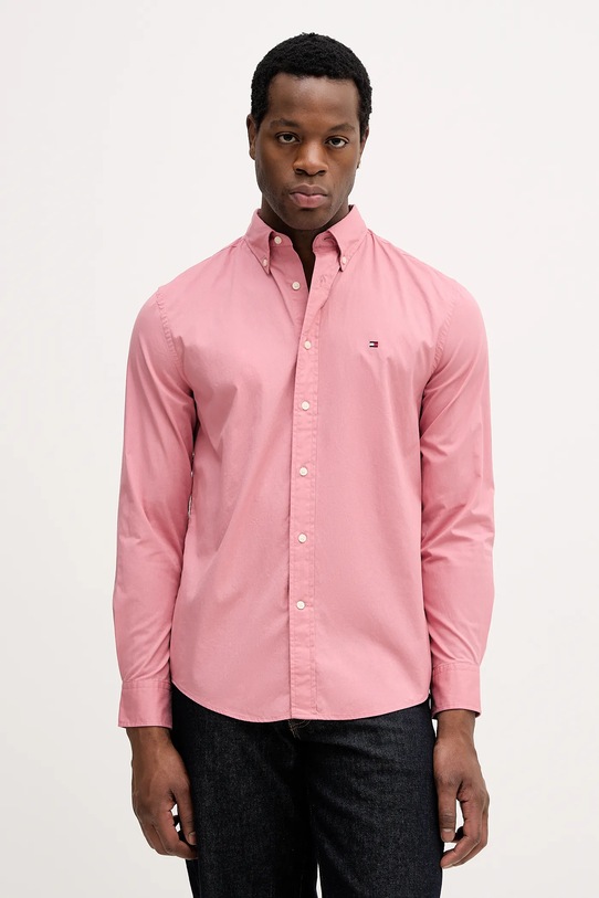 Хлопковая рубашка Tommy Hilfiger casual розовый MW0MW37550