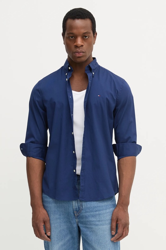Tommy Hilfiger koszula bawełniana granatowy MW0MW37550