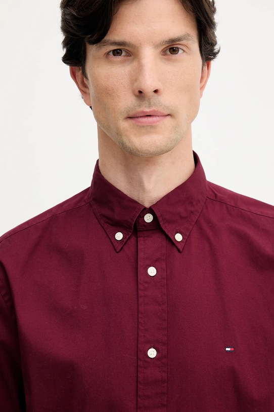 Tommy Hilfiger camicia in cotone granata MW0MW37550