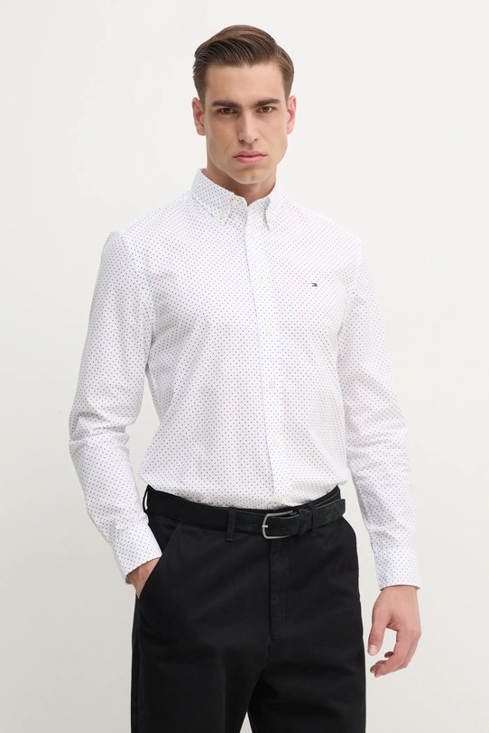 Bavlnená košeľa Tommy Hilfiger regular biela MW0MW37554