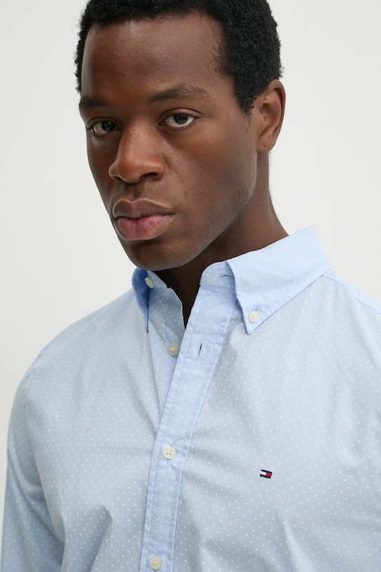 Tommy Hilfiger koszula bawełniana niebieski MW0MW37554