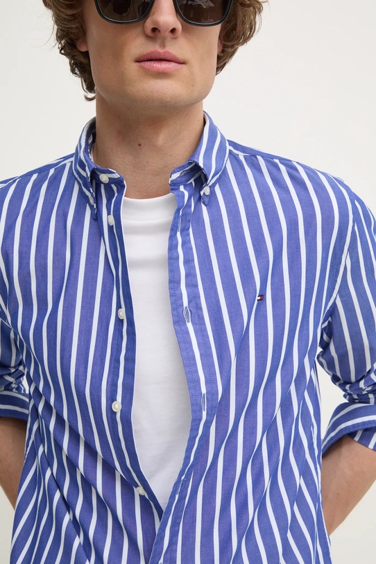 Bavlněná košile Tommy Hilfiger MW0MW37556 námořnická modř