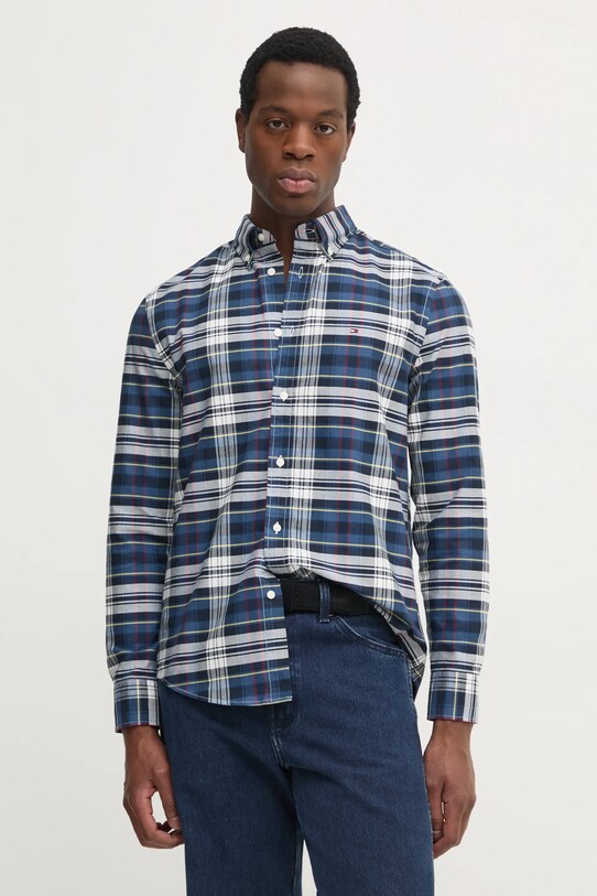 Tommy Hilfiger cămașă din bumbac cu modele bleumarin MW0MW37566