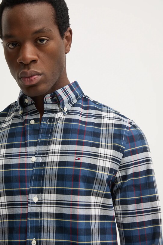 Bavlněná košile Tommy Hilfiger námořnická modř MW0MW37566
