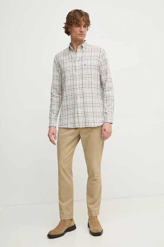 Tommy Hilfiger camasa din amestec de in MW0MW37573 bej SS25