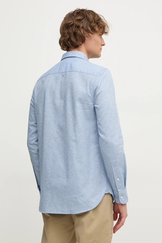 Одяг Сорочка з домішкою льону Tommy Hilfiger MW0MW37574 блакитний