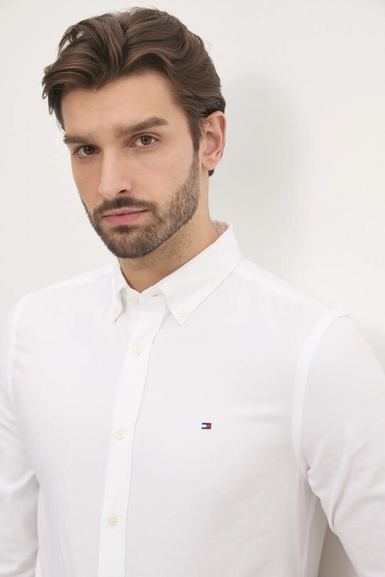 Tommy Hilfiger cămașă din bumbac alb MW0MW37578