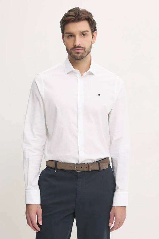 Pamučna košulja Tommy Hilfiger Planet friendly bijela MW0MW37597