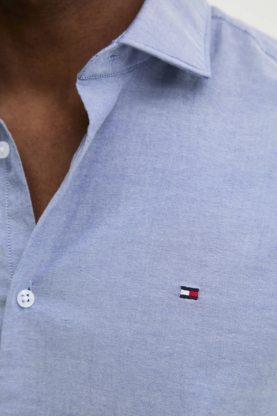 Tommy Hilfiger koszula bawełniana MW0MW37597 niebieski SS25