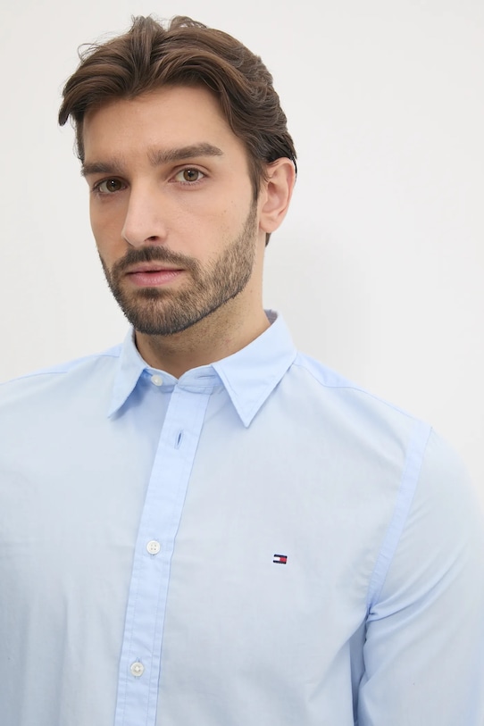 Бавовняна сорочка Tommy Hilfiger блакитний MW0MW38137