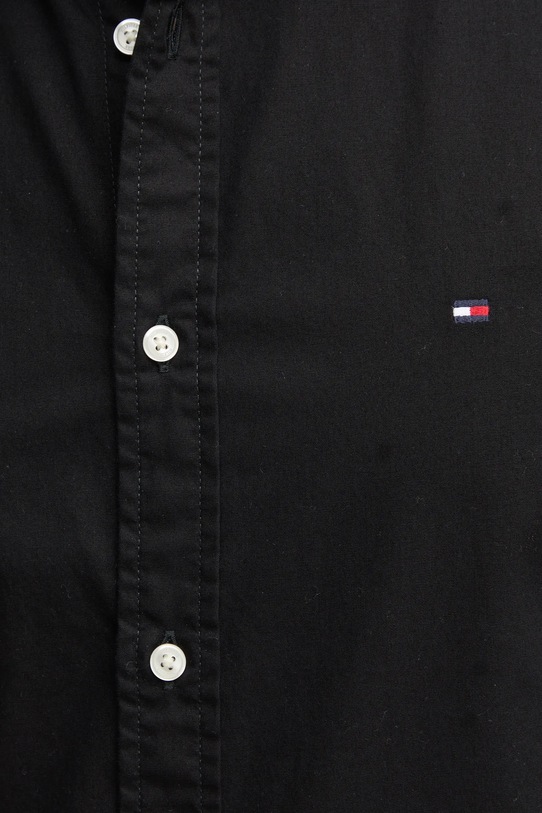 Βαμβακερό πουκάμισο Tommy Hilfiger MW0MW38137 μαύρο