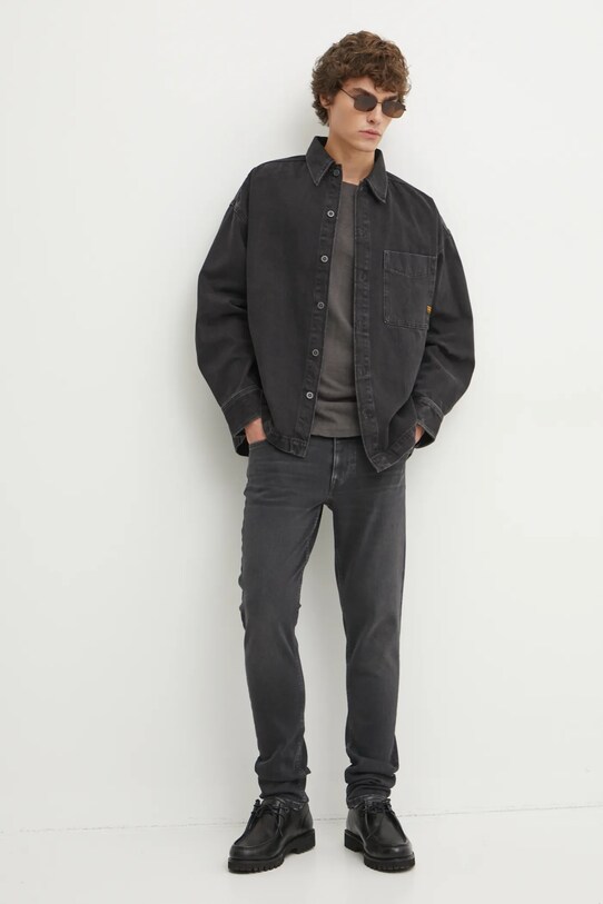 G-Star cămașă din denim D23007.D772 negru SS25