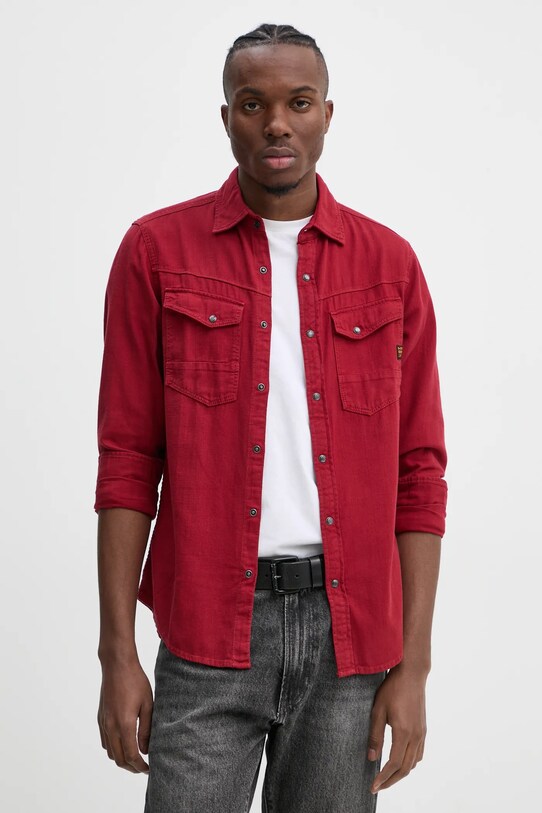 Хлопковая рубашка G-Star casual красный D25223.D454