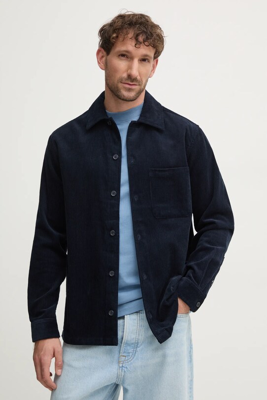 Вельветовая рубашка Samsoe Samsoe casual тёмно-синий M24400043