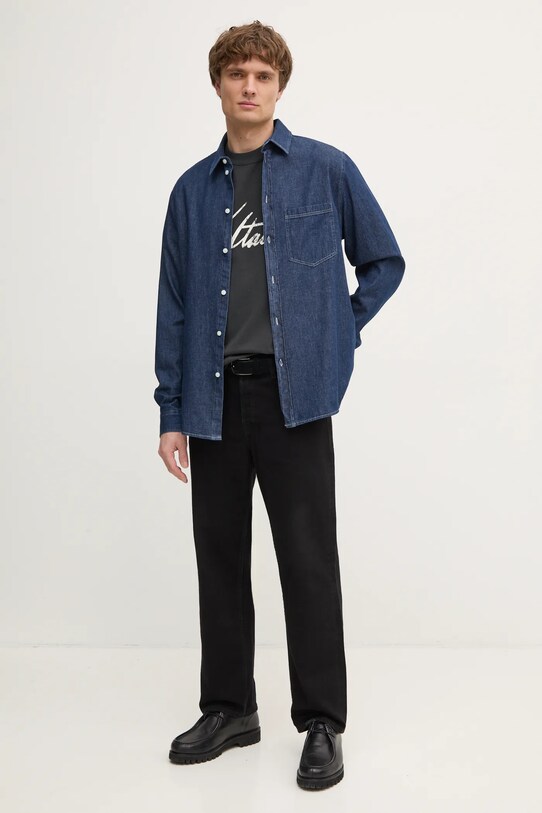 Samsoe Samsoe camasa jeans M24400042 bleumarin SS25