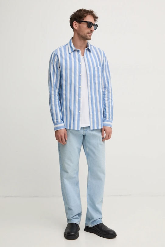 Samsoe Samsoe camasa din bumbac M24400081 albastru SS25