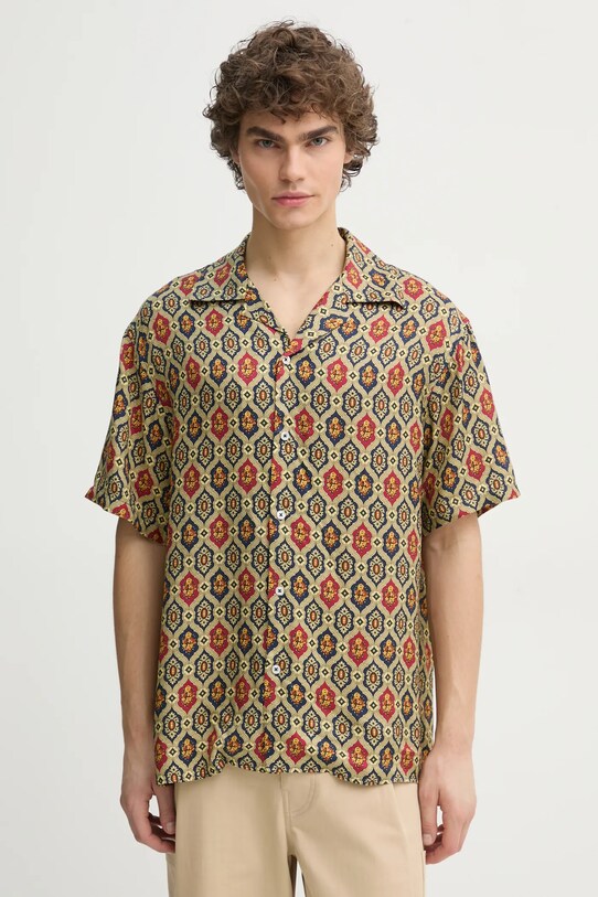 Рубашка Drôle de Monsieur La Chemise Ornements узор тёмно-синий F.SH198.VI015.NY