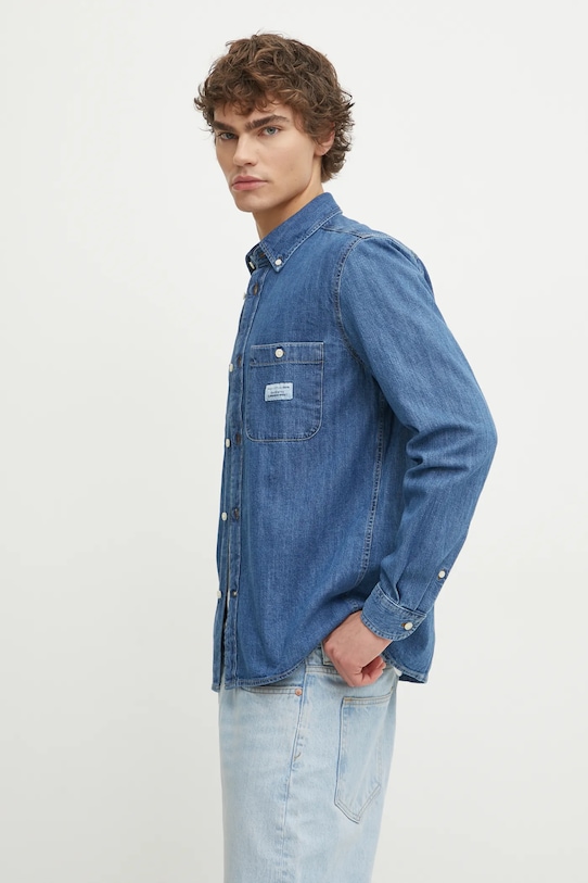 Marc O'Polo camicia in cotone semplice blu 5000005503