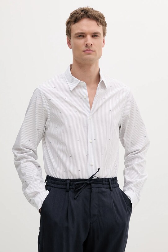 Armani Exchange koszula bawełniana wzorzyste biały XM000719.AF13206