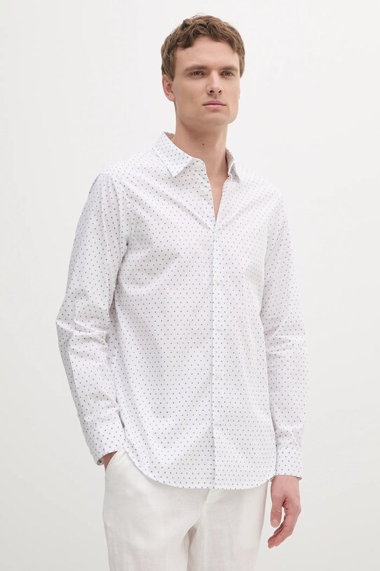 Armani Exchange koszula bawełniana wzorzyste biały XM000719.AF13206