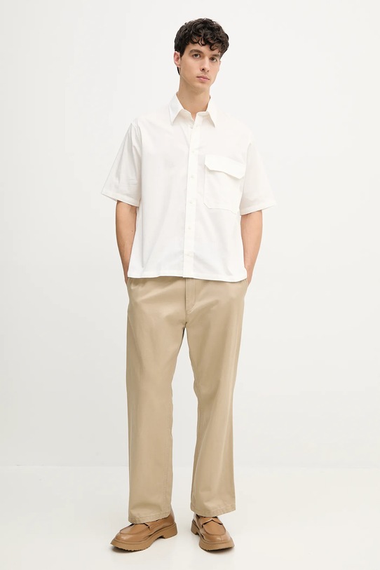 Хлопковая рубашка Armani Exchange XM000449.AF13167 бежевый SS25