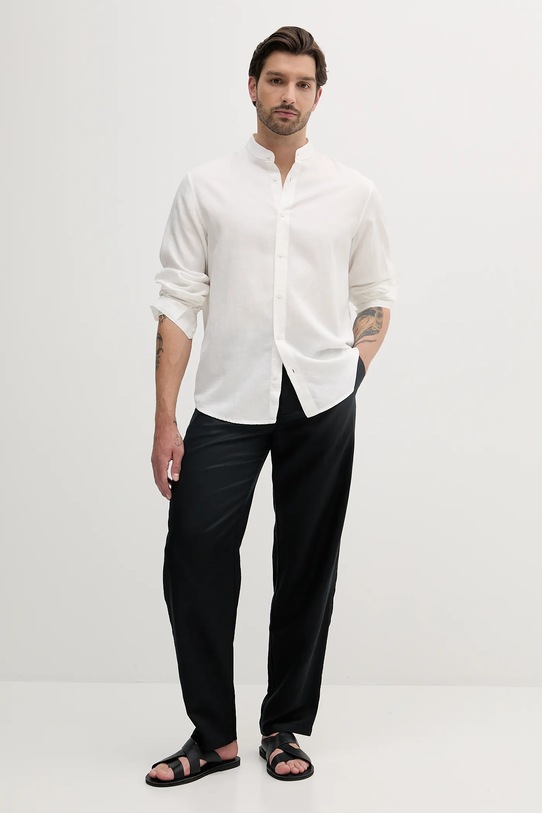 Риза с лен Armani Exchange XM000717.AF13181 бял SS25