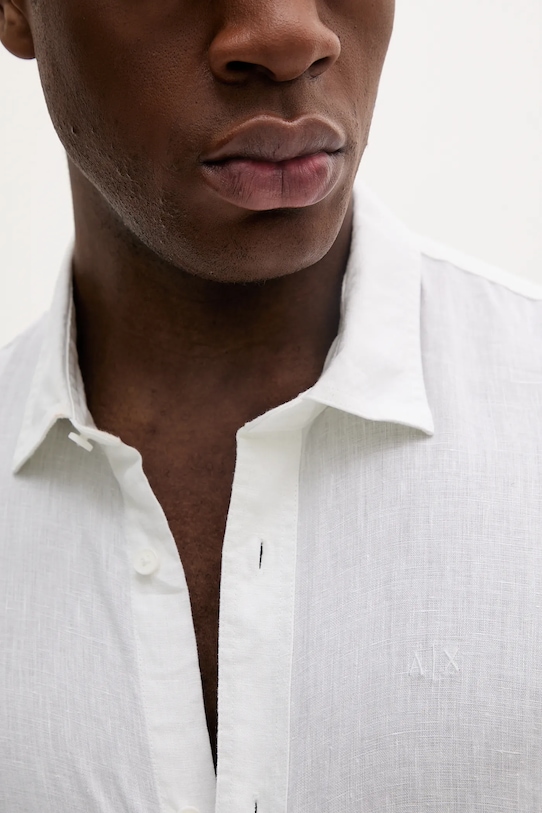 Ľanová košeľa Armani Exchange XM001221.AF14619.NOS béžová