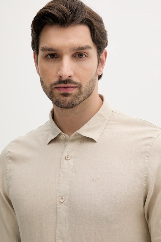 Armani Exchange cămașă de in bej XM001221.AF14619.NOS