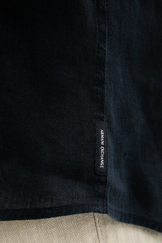 Armani Exchange koszula lniana XM001221.AF14619.NOS granatowy