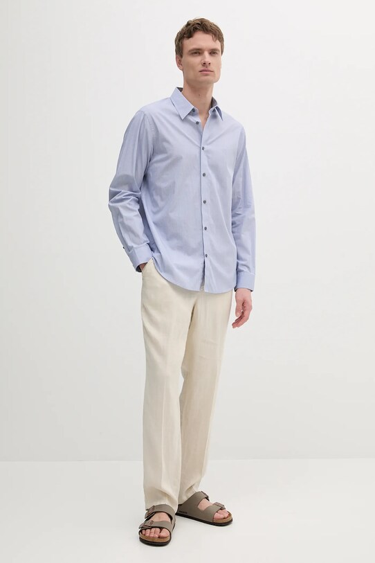 Bavlněná košile Armani Exchange XM000445.AF13007 modrá SS25