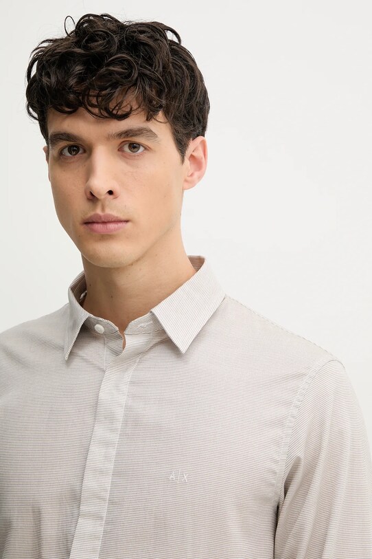 Хлопковая рубашка Armani Exchange бежевый XM000667.AF13169