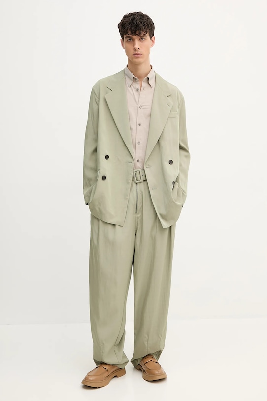 Сорочка з домішкою шовку Emporio Armani EM001527.AF14235 бежевий SS25