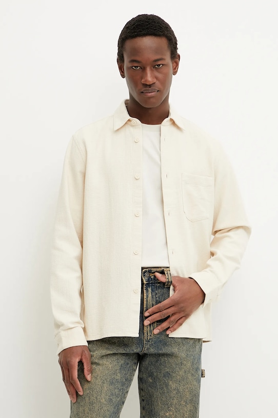 Marc O'Polo koszula bawełniana bawełna beżowy 5000005906