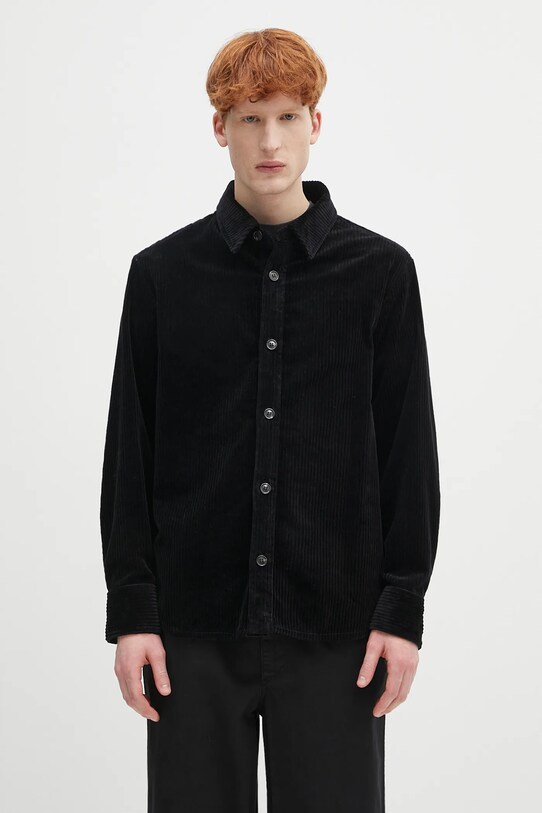 Вельветовая рубашка A.P.C. surchemise boris casual чёрный COHDW.H02811