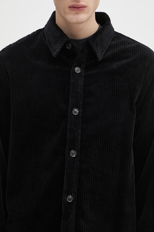 Вельветовая рубашка A.P.C. surchemise boris чёрный COHDW.H02811