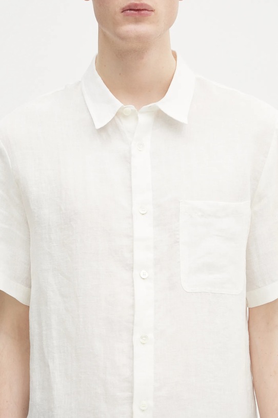 A.P.C. linen shirt chemisette bellini logo white LIAEK.H12551