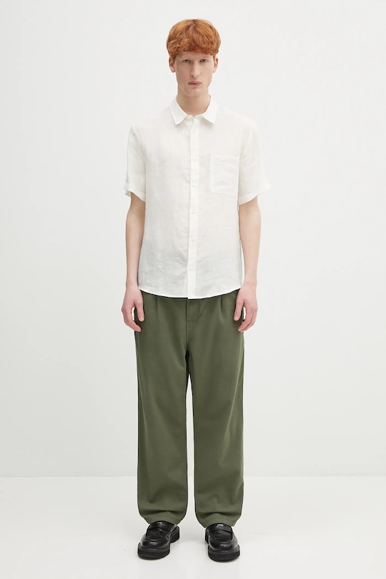 A.P.C. linen shirt chemisette bellini logo LIAEK.H12551 white