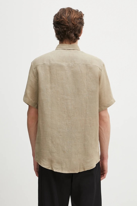 Abbigliamento A.P.C. camicia di lino chemisette bellini logo LIAEK.H12551 verde