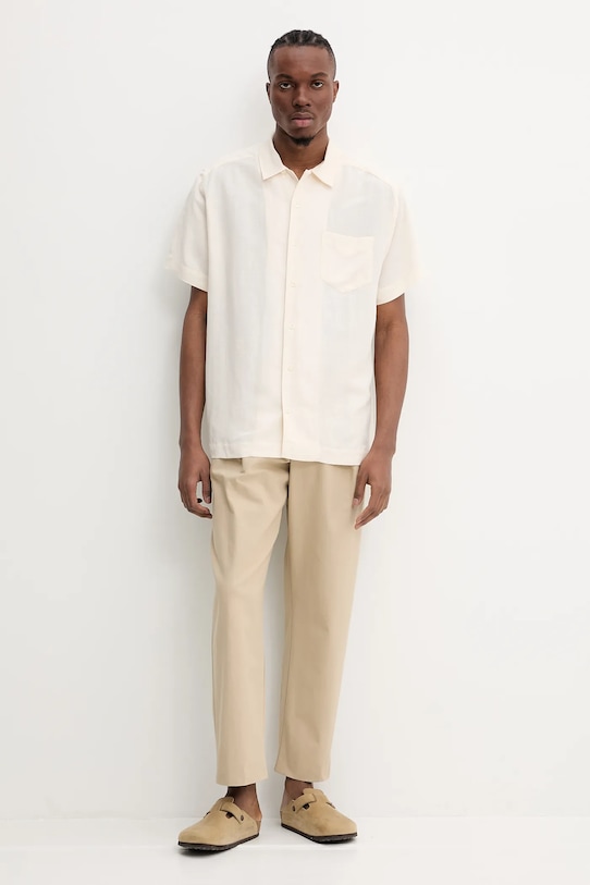 A.P.C. cămașă din amestec de in chemisette roy VIALV.H12608 bej SS25