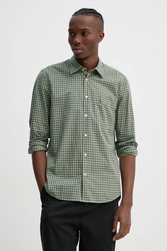 Хлопковая рубашка Marc O'Polo узор зелёный 520720842090