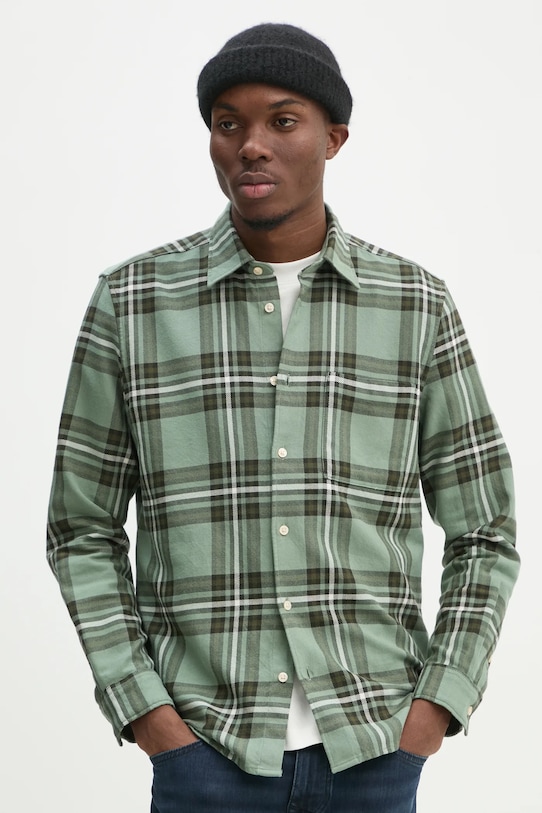 Marc O'Polo koszula bawełniana wzorzyste zielony 520732042090