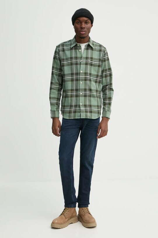 Marc O'Polo camasa din bumbac 520732042090 verde SS25