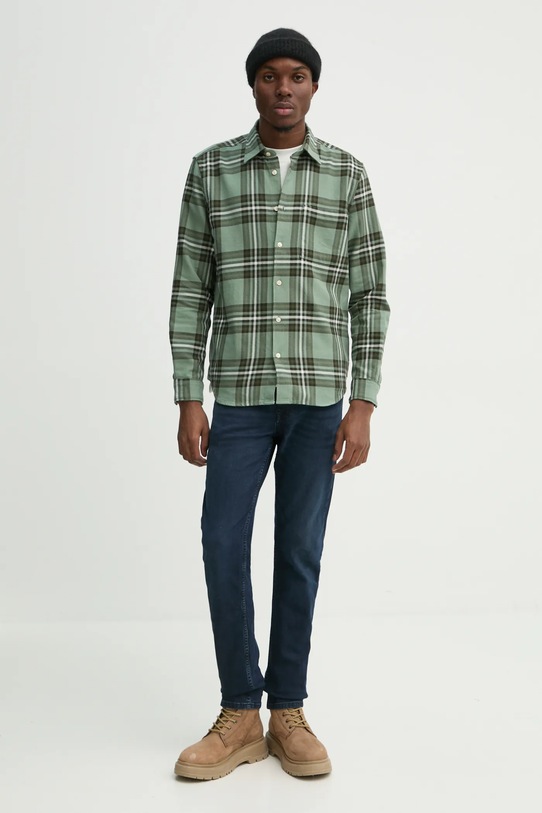 Marc O'Polo koszula bawełniana 520732042090 zielony SS25