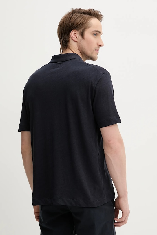 Oblečenie Košeľa s prímesou ľanu Marc O'Polo 523209153068 tmavomodrá