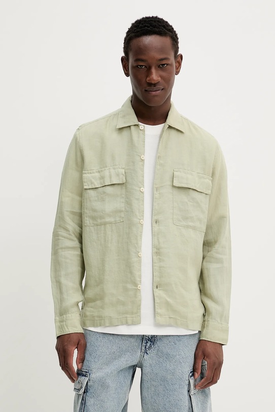 Marc O'Polo camicia di lino 523735342082 verde