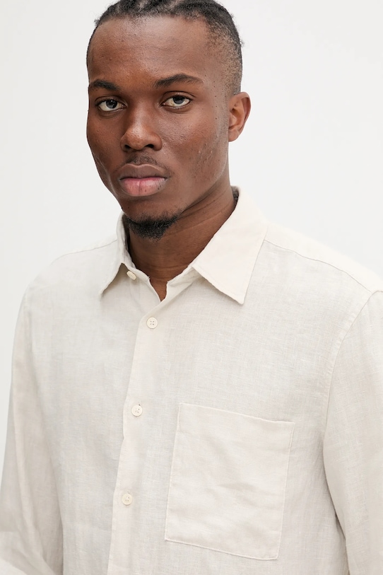 Marc O'Polo koszula lniana beżowy 523742842318
