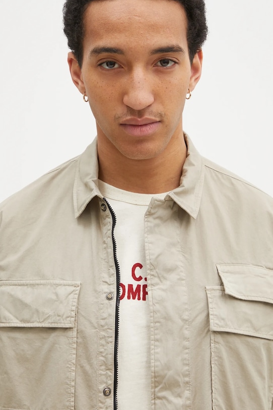 Bavlnená košeľa C.P. Company béžová 18CMSH128A110143G