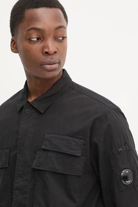 C.P. Company koszula bawełniana czarny 18CMSH128A110143G