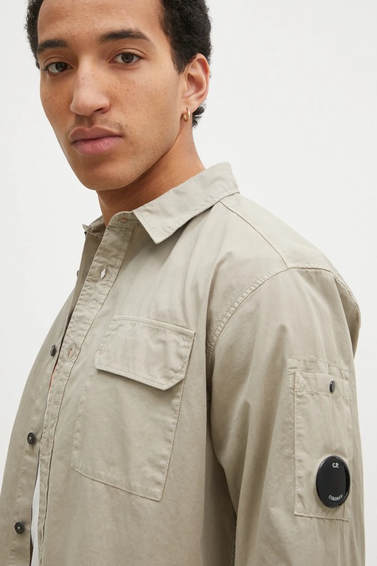 Bavlnená košeľa C.P. Company béžová 18CMSH140A110143G